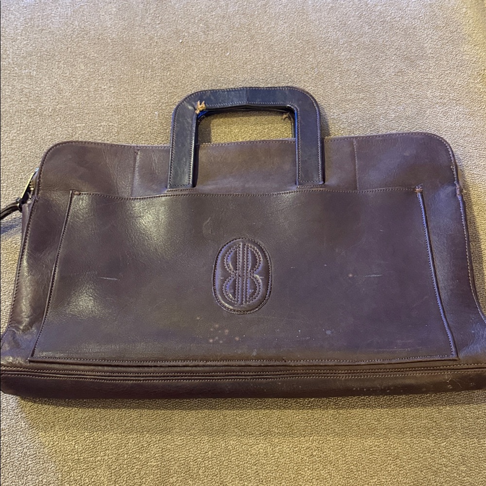 Vintage Bill Blass Leather Laptop Bag with Handles (TD)